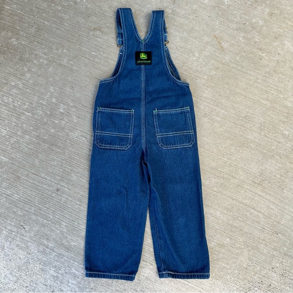Kids John Deere Blue Denim Bibs Overalls Jeans Youth Small - Picture 6 of 8